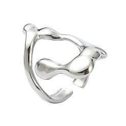 Нержавеющая Сталь Цвет 304 из нержавеющей стали Манжета кольца для женщин, цвет нержавеющей стали, регулируемый, 30.5 мм