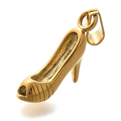 Настоящее золото 18K Вакуумное покрытие pvd 304 подвески из нержавеющей стали, очарование туфель на высоком каблуке, реальный 18 k позолоченный, 25.5x6.5x11 мм, отверстие : 3.5x6 мм