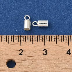 Argent 925 sterling corde d'argent se termine, embouts, colonne, argenterie, 6.5x3mm, Trou: 1.4mm, diamètre intérieur: 2.5 mm
