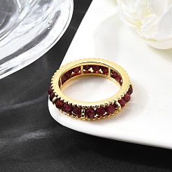 Гранат Оригинальный дизайн 925 кольца из стерлингового серебра, с естественной гранат, реальный 18 k позолоченный, 5.5 мм, внутренний диаметр: 18 мм