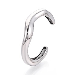 Нержавеющая Сталь Цвет 304 женские браслеты-манжеты из нержавеющей стали, нерегулярная волна, цвет нержавеющей стали, внутренний диаметр: 2.52 дюйм (6.4 см)