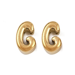 Letter G 304 прелести нержавеющей стали, буквы, ионное покрытие (ip), реальный 18 k позолоченный, Буква G, 7.5x4.5x3.5 мм, отверстие : 1.8 мм