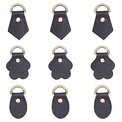 Black PU Leather Bag Accessories, with Alloy Finding, Black, 12pcs/set