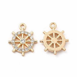 Кристалл Подвески со стразами из экологически чистого сплава, очарование шлема, золотые, кристалл, 17.5x14.5x2.5 мм, отверстие : 1.6 мм