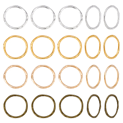 (52) Непрозрачная лаванда 120шт 4 цвета сплава соединительные кольца, текстурированная форма кольца, разноцветные, 23.5x24x2 мм, внутренний диаметр: 19.5x20 мм, 30 шт / цвет