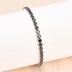 Черный 316 браслеты-слайдеры из хирургической нержавеющей стали, с кубического циркония, чёрные, 10-1/8 дюйм (25.6 см), ссылка: 4x4x3 mm