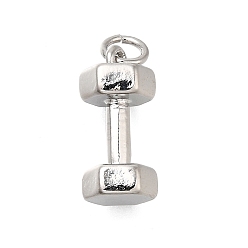 Платина Латунные подвески, подвески с гантелями, с целью перехода в кольце, долговечный, без свинца и без кадмия, платина, 16x8x7 мм