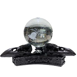 Черный Треугольные украшения для скульптуры из смолы вороны, держатель хрустального шара, для домашнего офисного стола, чёрные, 121x99x35 мм