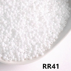 Белый Непрозрачные 8/0 стеклянные бусины, круглые, белые, 8/0, 3.5~4x3 мм, Около 300 шт / 10 г