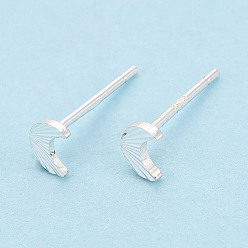 Луна 925 стерлингового серебра серьги стержня, серебряные, луна, 4.5x3.5 мм