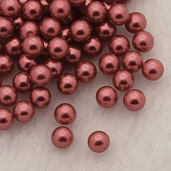 Малиновый Абс пластмасса имитация жемчужина круглые бусины, окрашенные, без отверстия , малиновый, 8 мм , около 1500 шт / мешок