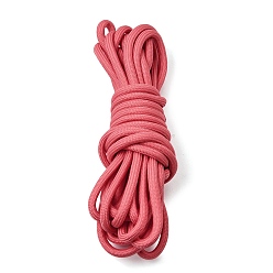 Light Coral Nylon Braided Cord, Round, for Shoelace Making, DIY Clothes Sewing, Light Coral, 5mm, about 5.47 Yards(5m)/pc