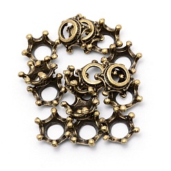 Античная Бронза Сплав кабошонов, принадлежности для наполнения эпоксидной смолой, Для изготовления ювелирных изделий из смолы, без кадмия и без свинца, корона, античная бронза, 13.5x5.5 мм, внутренний диаметр: 5.5 мм