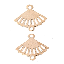 Light Gold Латунные лазерные вырезанные полые соединительные подвески, фан-ссылки, золотой свет, 10.5x12x0.5 мм, отверстие : 1 мм
