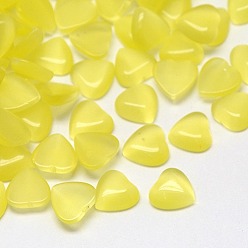 Шампанско-Желтый Кабошоны кошачьего глаза, сердце, шампанское желтый, 15x15x3 мм