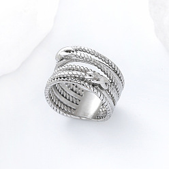 Нержавеющая Сталь Цвет 304 Кольца из витой проволоки из нержавеющей стали, цвет нержавеющей стали, размер США 10 (19.8 мм)