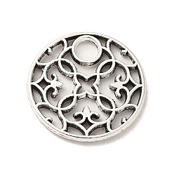 Античное Серебро Сплавочные подвески тибетского стиля, без кадмия и без свинца, круглая форма цветка, античное серебро, 19.5x1.5 мм, отверстие : 3.5 мм, Около 709 шт / 1000 г