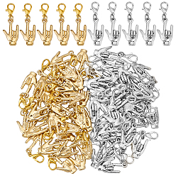 Платиновый & Золотой 60 шт. 2 стили сплава подвеска с надписью «люблю тебя» украшения, с карабин-лобстерами , платиной и золотом, 35 мм, 30 шт / стиль