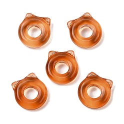 Шоколадный Стеклянные бусины, кошка, цвет шоколада, 14.5x14x4.5 мм, отверстие : 6 мм