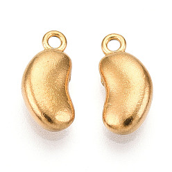 Настоящее золото 18K Ионное покрытие (ip) 304 брелоки из нержавеющей стали, боб, реальный 18 k позолоченный, 11x5.5x3 мм, отверстие : 1.2 мм