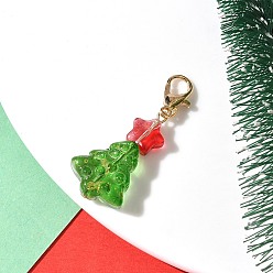 Золотой Стеклянные подвески на елку, Сплав с застежками когтя омара, золотые, 40 мм