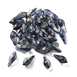 Полуночно-синий Бусины ручной работы бусины золотого песка, слеза, темно-синий, 19x8 мм, отверстие : 1 мм