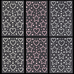 (52) Непрозрачная лаванда 6 шт. 3 цветные смоляные стразы и жемчужные палочки из АБС-пластика, звездное сердце, разноцветные, 150x95x0.3 мм, 2 шт / цвет