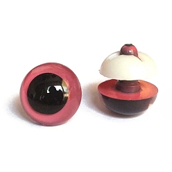 Ярко-Розовый Abs пластиковые глаза куклы, Чучела игрушечных глаз, безопасные глаза, с распоркой, полукруглый, ярко-розовый, 10 мм