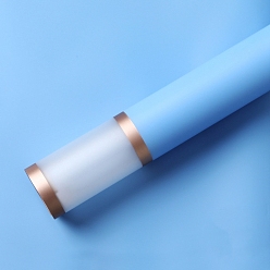 Темно-Голубой 20 листы с золотым краем водонепроницаемая пластиковая подарочная упаковочная бумага opp, квадратный, сложенный букет цветов украшение оберточной бумаги, глубокое синее небо, 565x565 мм