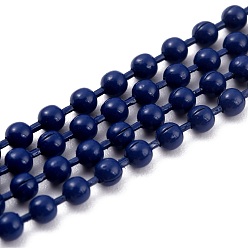 Темно-Синий Латунные шариковые цепи ручной работы, пайки, с катушкой, темно-синий, 3 мм, 32.8 футов (10 м) / рулон