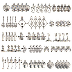 Antique Silver SUNNYCLUE Tibetan Style Alloy Pendants, Mixed Shapes, Antique Silver, 22x16.7x2mm, Hole: 1.5mm