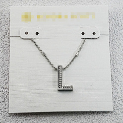 Letter L Латунные инициальные подвески-ожерелья для женщин, платина, Письмо L, 15.75 дюйм (40 см)