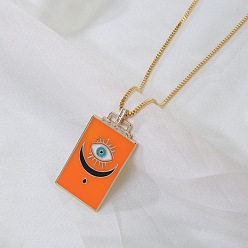 Коралловый Латунные эмалевые прямоугольники с подвесками в виде сглаза, золотые, коралл, 17.72 дюйм (45 см)