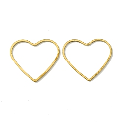 Без Покрытия Латунные соединительные колечки, без кадмия, без никеля и без свинца, сердце, сырой (без покрытия), 18x21x1 мм, внутренний диаметр: 14.5x19.5 мм
