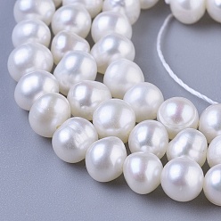 Creamy White Potato Natural Cultured Freshwater Pearl Beads Strands, Creamy White, 4~5mm, Hole: 0.5mm, about 75~107pcs/strand, 13.3 inch~15 inch