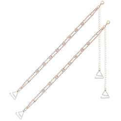 Платиновый & Золотой Струны из сплава, нескользящие бретели для бюстгальтера, эластичный регулируемый держатель для лямок бюстгальтера, с застежками-клешнями лобстера и крючком, платиной и золотом, 430 мм