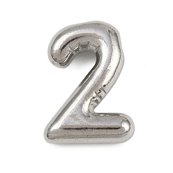 Number 304 подвески из нержавеющей стали, фигурные подвески, цвет нержавеющей стали, число 2, 21x15x5.5 мм, отверстие : 3x2 мм