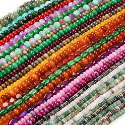 Смешанные камни Природные и синтетические шарики Gemstone нити, разнообразные, 4~30x4~15 мм, отверстие : 0.8~2 мм, около 13~98 шт / нитка, 14.57 дюйм ~ 15.74 дюйм (37~40 см)