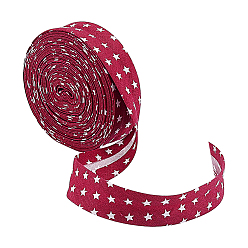 Rouge Foncé Ruban polyester, étoiles, pour accessoires de couture, rouge foncé, 7/8 pouces (21 mm), environ 10.94 yards (10m)/rouleau