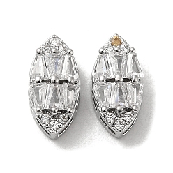 Plaqué Platine Véritable Laiton liens multi-brins, sans cadmium et sans nickel et sans plomb, avec la glace, connecteur oeil de cheval, Platine plaqué, 12x6x4.5mm, Trou: 2x0.6mm