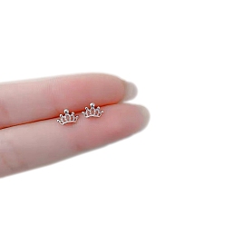 Crown Сплав серьги для женщин, с 925 стерлинговым серебром, корона, 14.5 мм