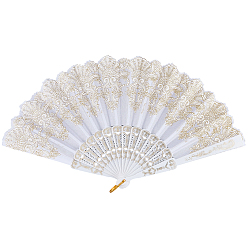 Blanco Ventilador plegable de plástico, para la decoración del baile de la boda del partido, blanco, 250x20x23.5 mm