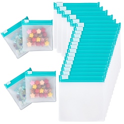 Средний Бирюзовый Eva 40шт пластиковые пакеты с застежкой-молнией, портативные дорожные самозапечатывающиеся сумки для хранения вещей, квадратный, средне бирюзовый, 7.8x7.8x0.65 см