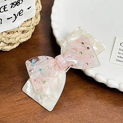 Белый Заколки для волос из ацетата целлюлозы, аксессуары для волос с бантом для женщин и девочек, белые, 84x47x22 мм