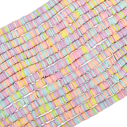 (52) Непрозрачная лаванда 15нитки из полимерной глины ручной работы, пряди из полимерной глины, Диск / плоские круглые, для поделок ювелирных изделий, Heishi бусы, разноцветные, 6x0.5~1 мм, отверстие : 1.8 мм, около 290~320 шт / нитка, 15.75 дюйм ~ 16.14 дюйм (40~41 см), 15strands / комплект