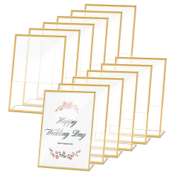 Золотой 14шт. прямоугольные акриловые настольные подставки для карточек и держатели для демонстрации, золотые, 188x133x65 мм