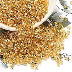 (22A) Silver Lined Golden Topaz Тохо 8/0 круглые бусины, японский бисер, (22 а) золотой топаз с серебряной подкладкой, 3 мм, отверстие : 1 мм, Около 1110 шт / 50 г