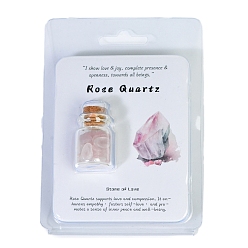 Rose Quartz Natural Rose Quartz Wishing Bottle Display Decorations, Reiki Energy Balancing Meditation Love Gift, Package Size: 95x95mm
