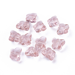 Сливовый Прозрачные стеклянные бусины, граненые, бабочка, слива, 6.5x8x5.5 мм, отверстие : 1 мм