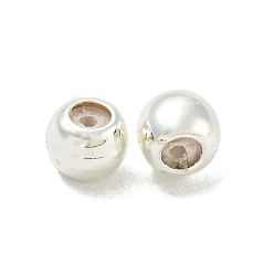 Серебро Стойка покрытие латунь силиконовые проставки бусины, долговечный, без кадмия и без свинца, круглые, серебряные, 3x2.5 мм, отверстие : 0.8 мм